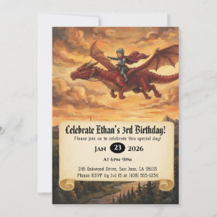 Invitation d'anniversaire de Petit Chevalier monta
