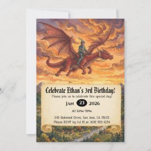 Invitation d'anniversaire de Petit Chevalier monta