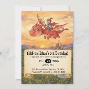Invitation d'anniversaire de Petit Chevalier monta