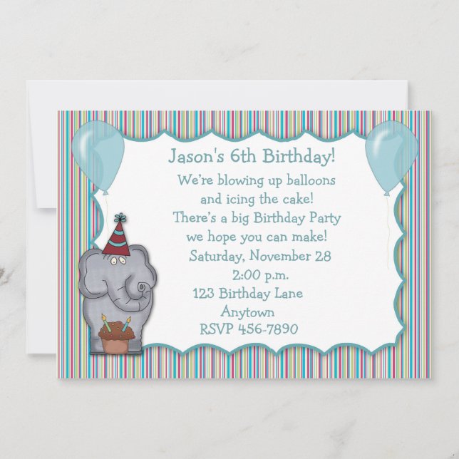 Invitation d'anniversaire de petit gâteau (Devant)