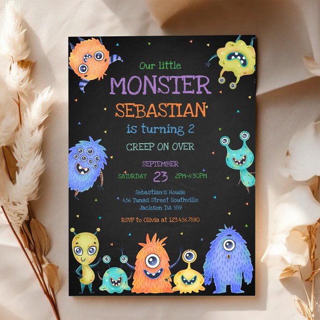 Invitation d'anniversaire de petit monstre (Créateur téléchargé)