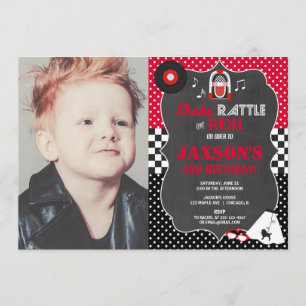 invitation d'anniversaire de petit pain de roche
