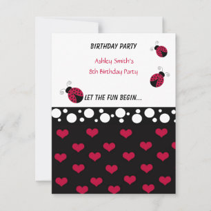 Invitation d'anniversaire de petite coccinelle