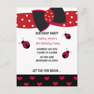 Invitation d'anniversaire de petite coccinelle
