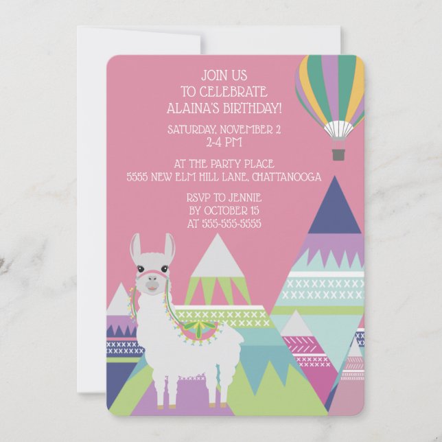 Invitation d'anniversaire de petite fille au ballo (Devant)