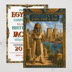 Invitation d'anniversaire de Pharaon égyptien Roi