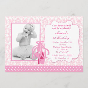 Invitation d'anniversaire de photo de ballerine
