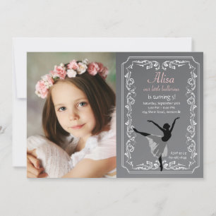 Invitation d'anniversaire de photo de ballerine de
