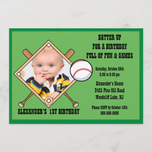 Invitation d'anniversaire de PHOTO de base-ball