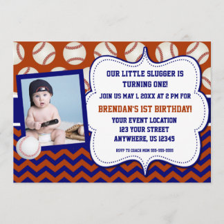 Invitation d'anniversaire de photo de base-ball