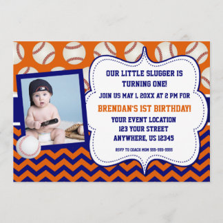 Invitation d'anniversaire de photo de base-ball