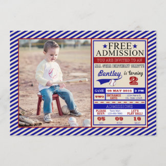 Invitation d'anniversaire de photo de billet de