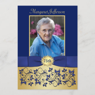 Invitation d'anniversaire de photo de bleu royal