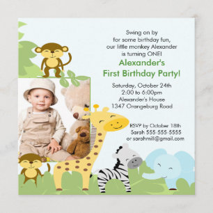 Invitation d'anniversaire de photo de singe de