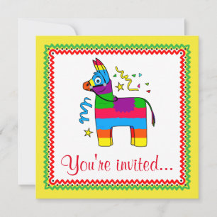 Invitation d'anniversaire de Pinata de bande