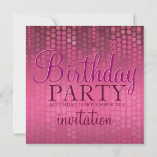 Invitation d'anniversaire de Pink Bokeh Sparkle