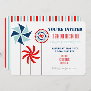 Invitation d'anniversaire de Pinwheel {Summer}