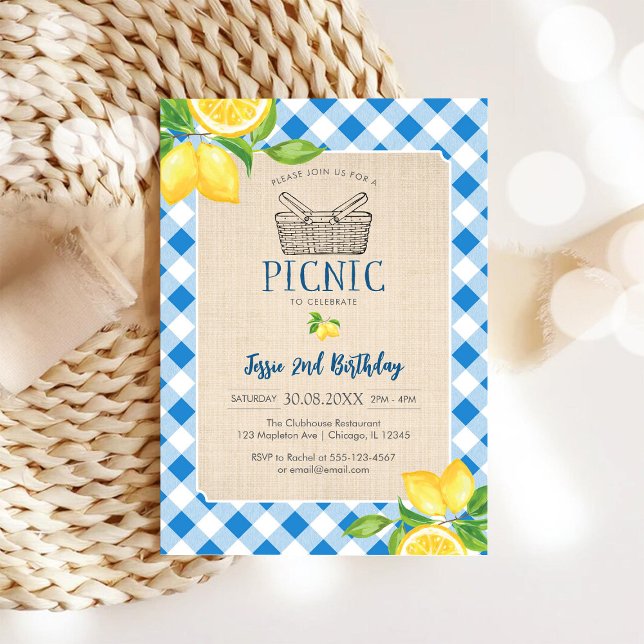 Invitation d'anniversaire de pique-nique classique (Créateur téléchargé)
