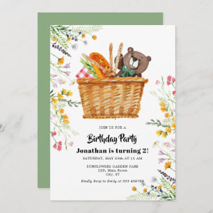 Invitation d'anniversaire de pique-nique pour enfa