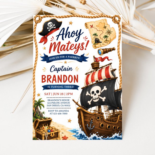 Invitation d'anniversaire de pirate (Créateur téléchargé)