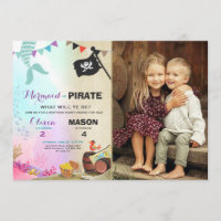 Invitation d'anniversaire de Pirate ou de Sirène