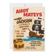Invitation d'anniversaire de Pirate pour enfants
