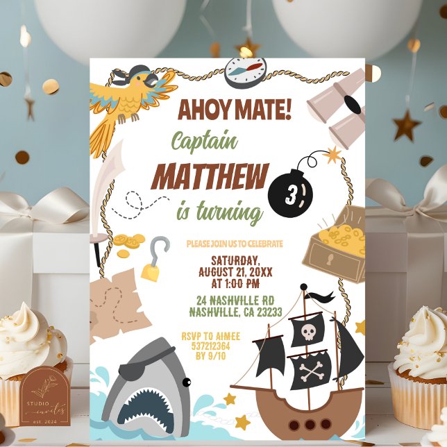 Invitation d'anniversaire de pirates (Créateur téléchargé)