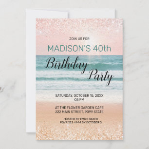 Invitation d'anniversaire de plage