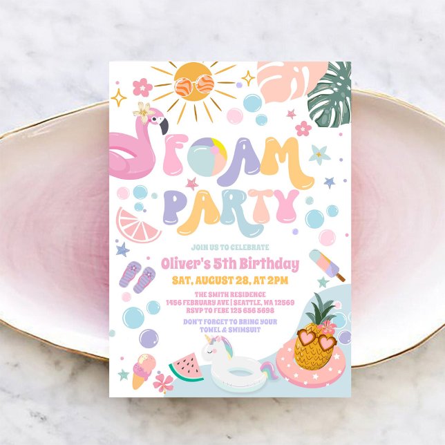 Invitation d'anniversaire de plage d'été fête de m (Créateur téléchargé)