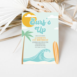 Invitation d'anniversaire de plage Surfs Up