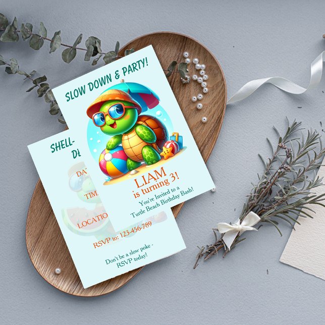 Invitation d'anniversaire de plage tropicale de to (Créateur téléchargé)