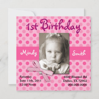 Invitation d'anniversaire de Polka Dot