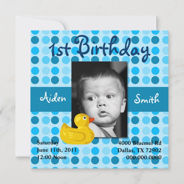 Invitation d'anniversaire de Polka Dot Child (Garç (Devant)