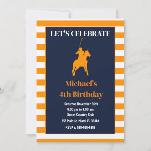 Invitation d'anniversaire de polo pour enfants ble