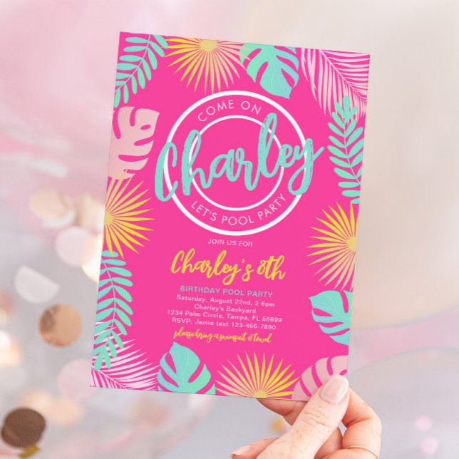Invitation d'anniversaire de Pool Party (Créateur téléchargé)