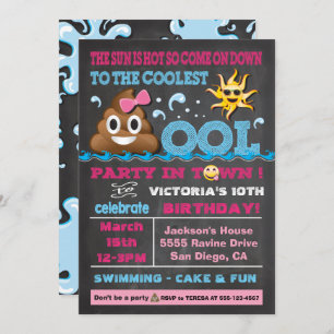 Invitation d'anniversaire de Pooper de réception