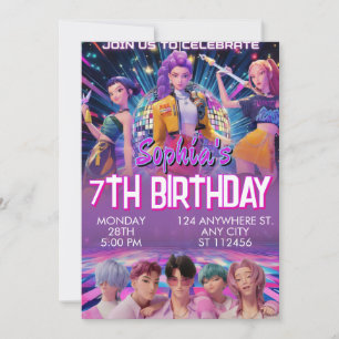 Invitation d'anniversaire de pop star pour tout âg