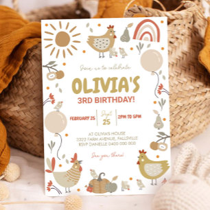 Invitation d'anniversaire de poulet Invitation de 