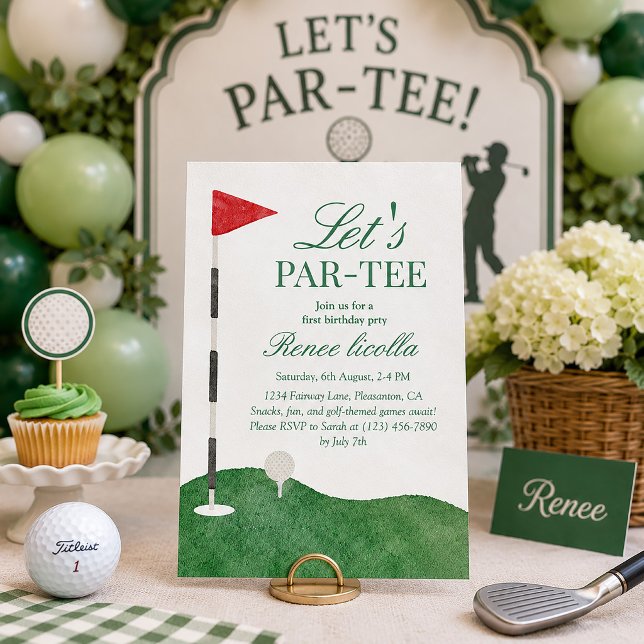 Invitation d'anniversaire de premier golf Let's Pa (Créateur téléchargé)
