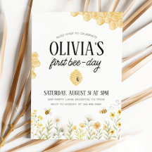 Invitation d'anniversaire de première abeille
