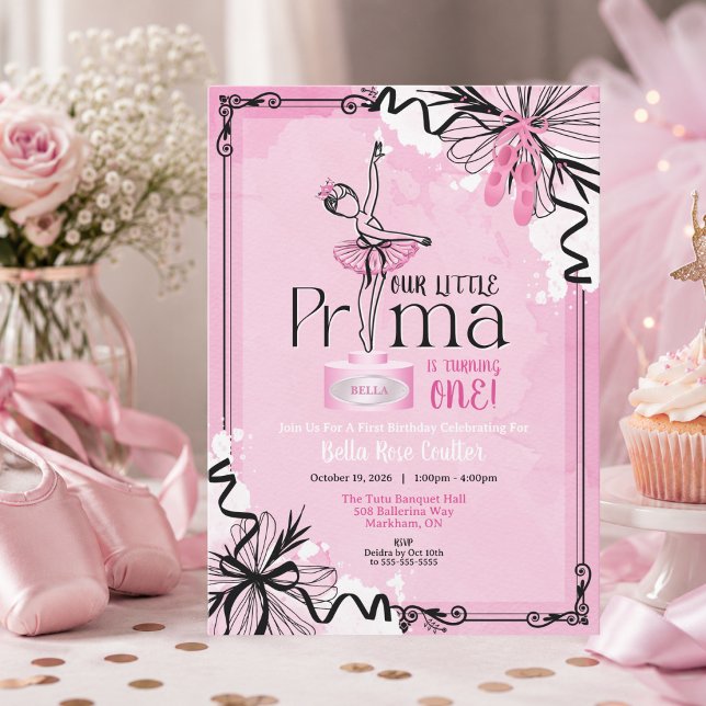 Invitation d'anniversaire de Prima Ballerina (Prima Ballerina Birthday Invitation )