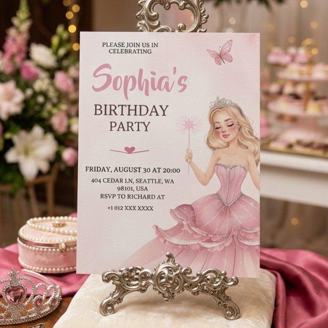 Invitation d'anniversaire de princesse (Créateur téléchargé)
