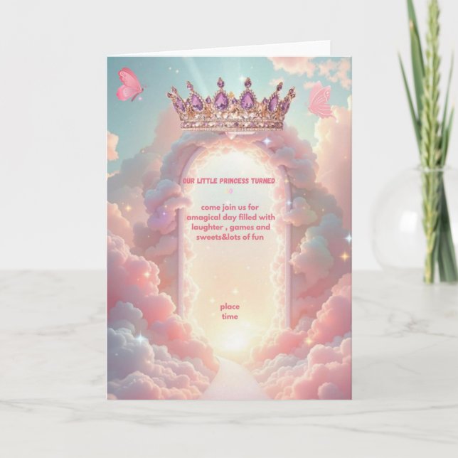 invitation d'anniversaire de princesse (Devant)
