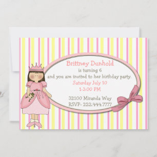 Invitation d'anniversaire de Princesse avec Grenou