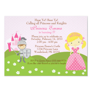 Invitations Faire Part Cartes Anniversaire Chevalier Princesse Zazzle Fr