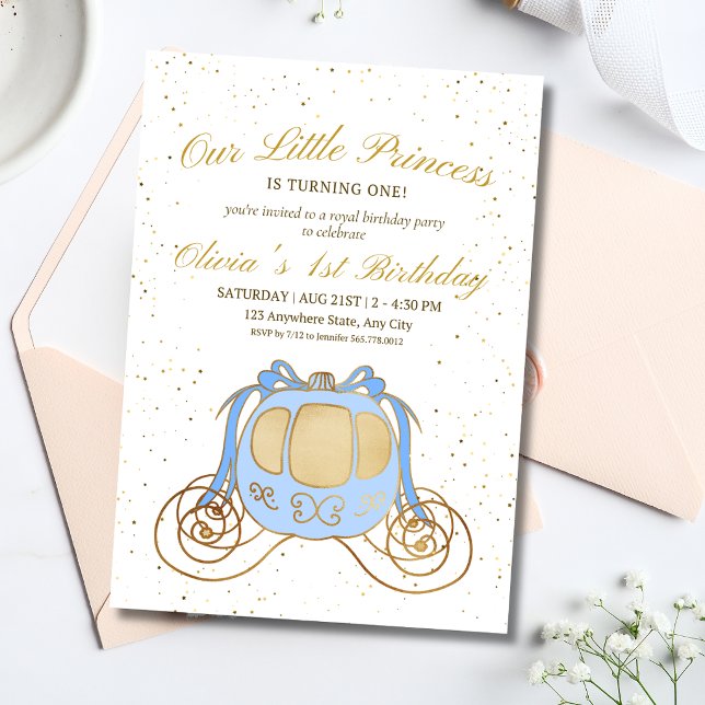 Invitation d'anniversaire de princesse, Carrosse d (Créateur téléchargé)