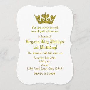 Invitation d'anniversaire de princesse couronne de