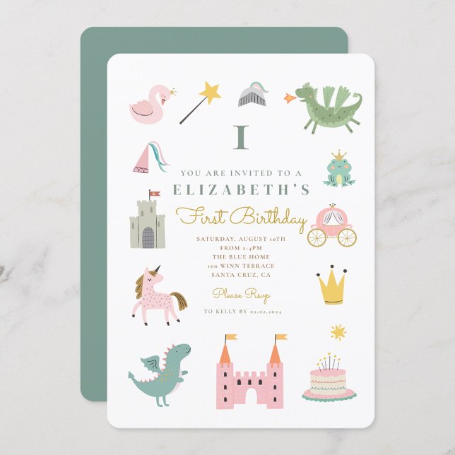 Invitation d'anniversaire de princesse de conte de (Créateur téléchargé)