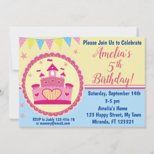 Invitation d'anniversaire de princesse du château 