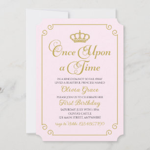 Invitation d'anniversaire de princesse en or Il ét